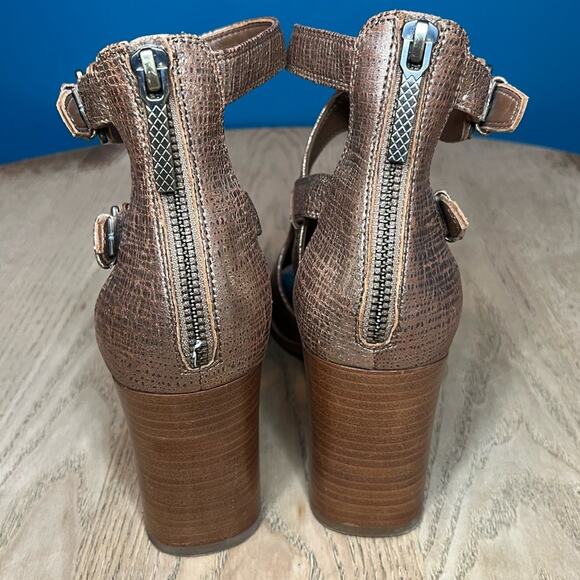 Donald J. Pliner Ronnie Leather Stacked Heel Open Toe Sandals Women’s Size 8.5 - Picture 3 of 10